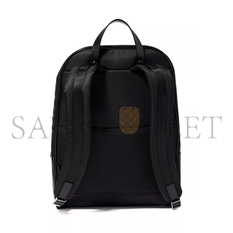 Pra*a triangle logo backpack in re-nylon & leather 1bz005 (43*30*13cm)